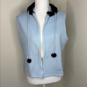 Rave 4 Real Light Blue Fleece Vest With Hood. Large